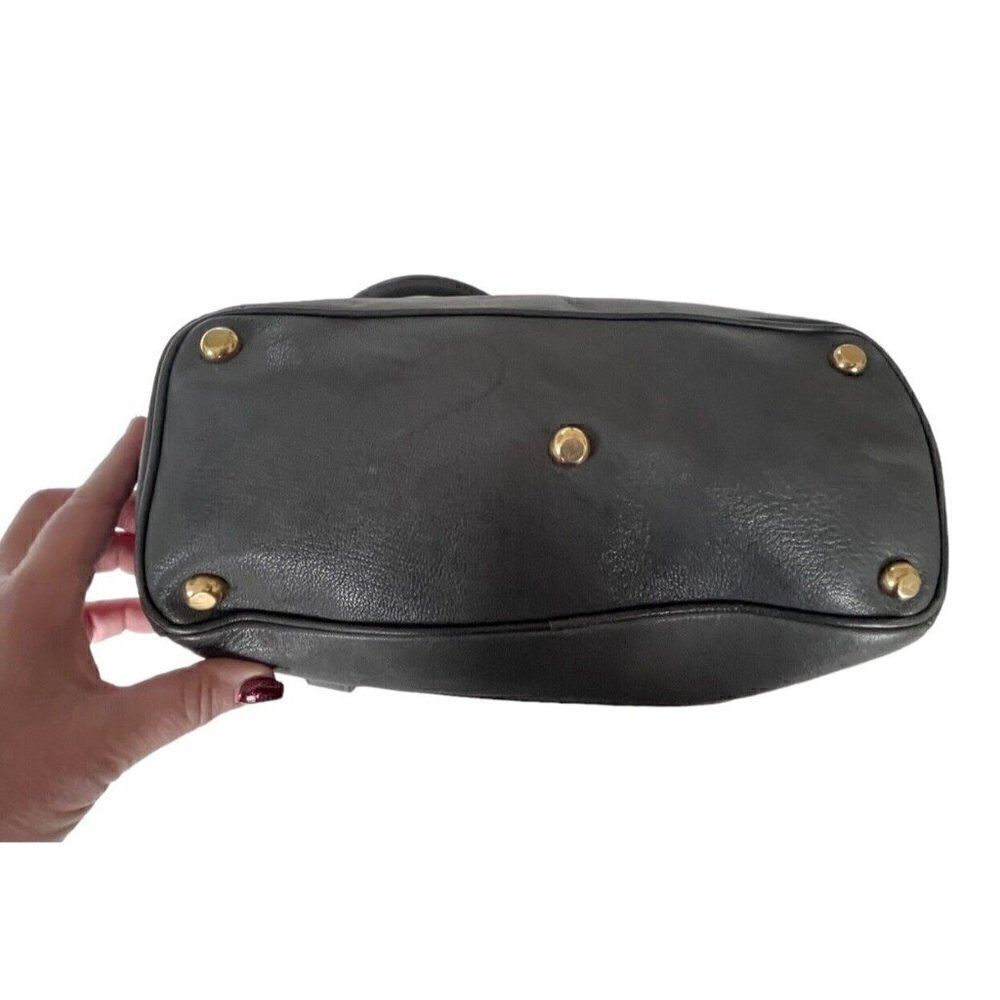 Zac Posen Aurora Doctor Bag in Gunmetal Gray Leather Gold Hardware - Picture 10 of 11